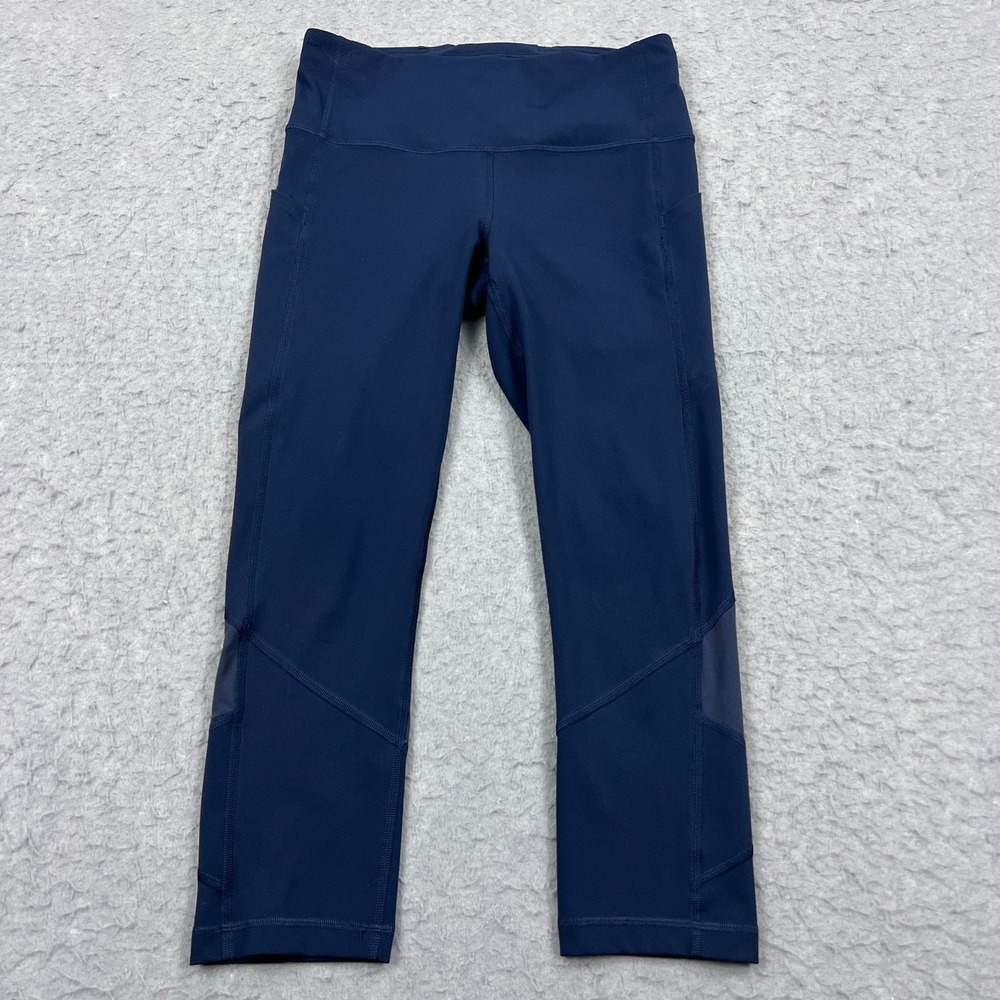 Lululemon Pace Rival High-Rise Crop 22" No Zip Womens 6 Blue Leggings Gym W6BAVS